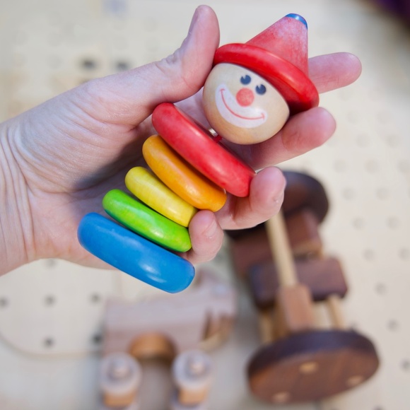 Handmade Natural Wood Waldorf/Montessori Play Toys Set Of 3 - Picture 4 of 11